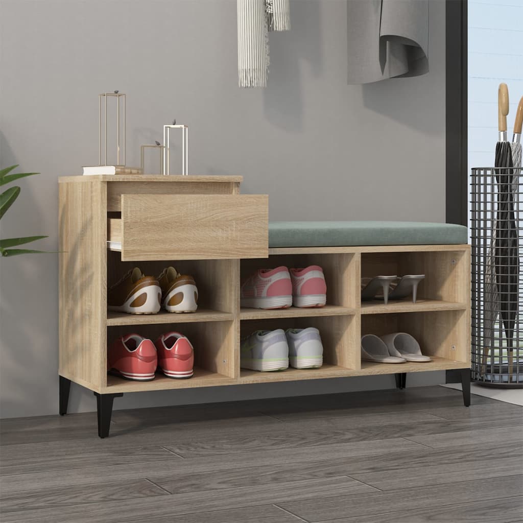Schoenenkast 102X36X60 Cm Bewerkt Hout Kleurig Sonoma eiken