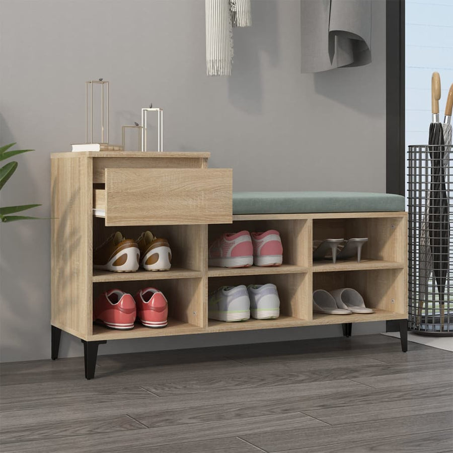 Schoenenkast 102X36X60 Cm Bewerkt Hout Kleurig Sonoma eiken