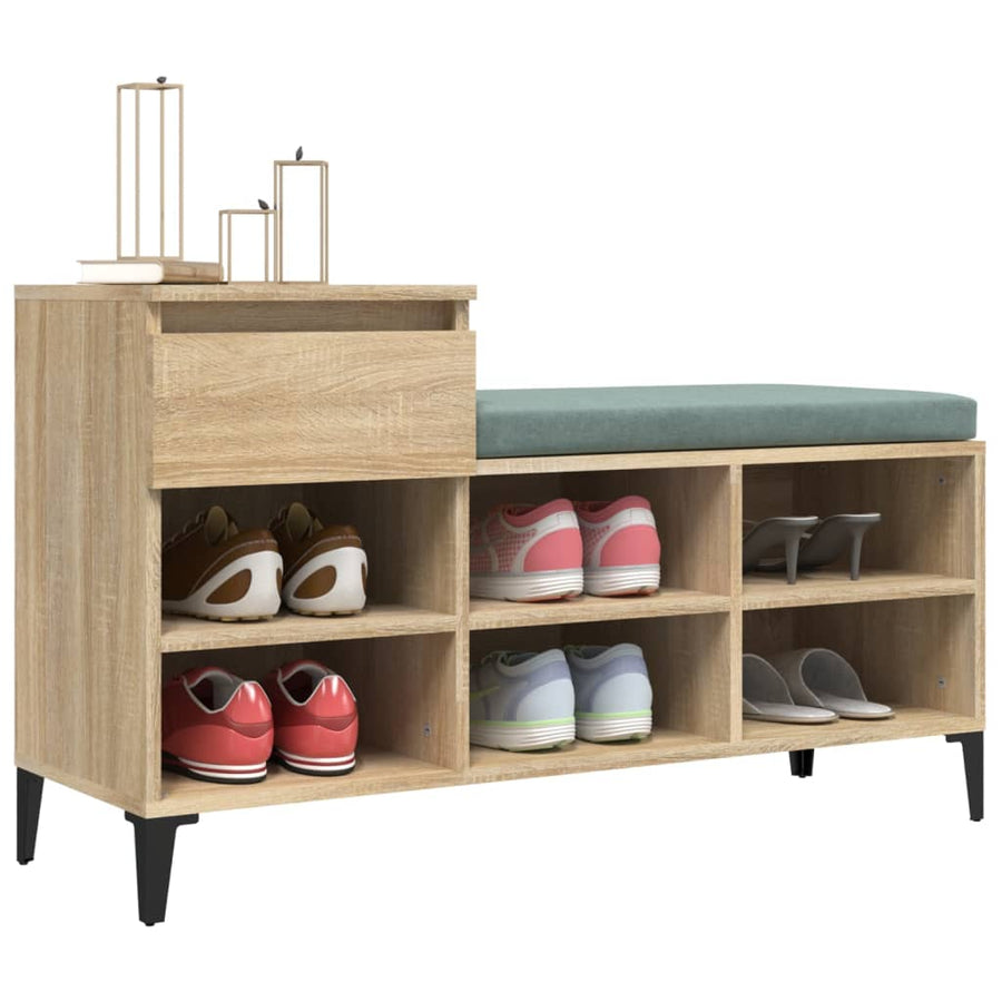 Schoenenkast 102X36X60 Cm Bewerkt Hout Kleurig Sonoma eiken