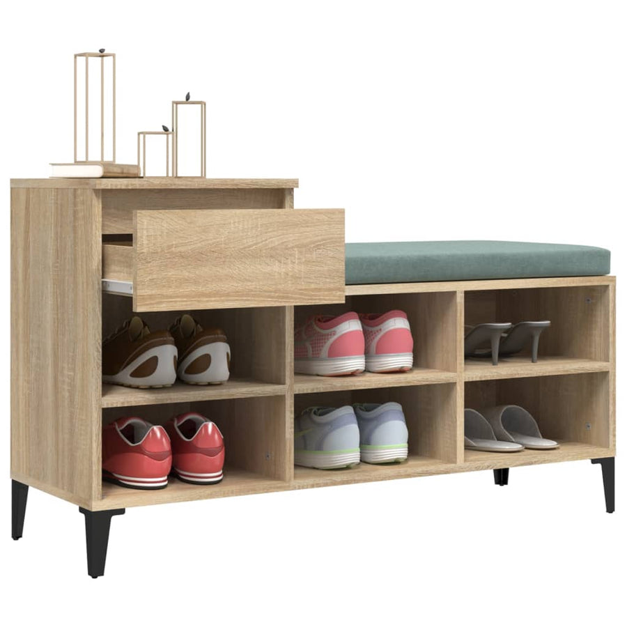 Schoenenkast 102X36X60 Cm Bewerkt Hout Kleurig Sonoma eiken