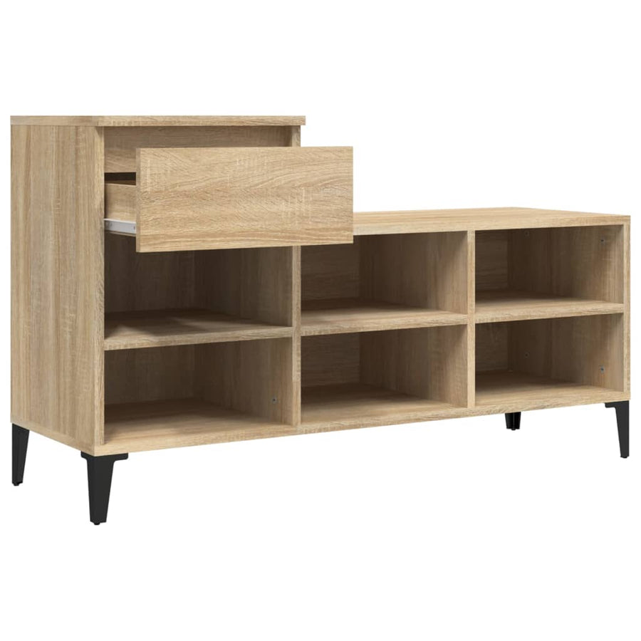 Schoenenkast 102X36X60 Cm Bewerkt Hout Kleurig Sonoma eiken