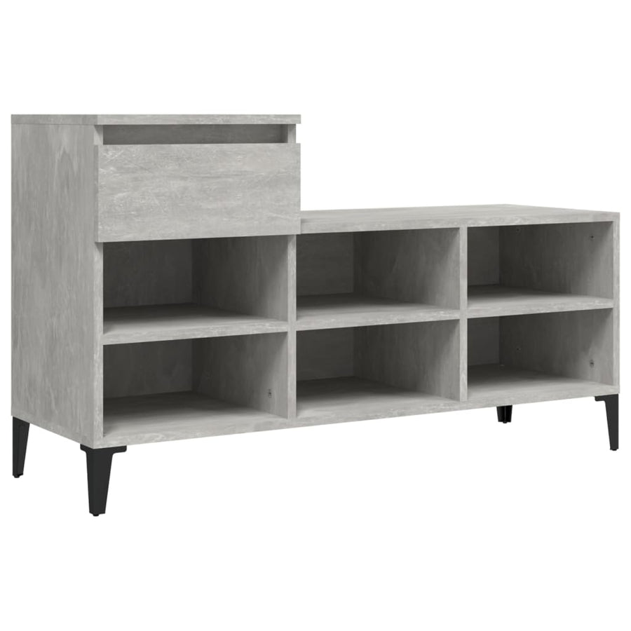 Schoenenkast 02X36X60 Cm Bewerkt Hout Betongrijs
