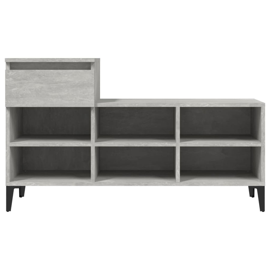 Schoenenkast 02X36X60 Cm Bewerkt Hout Betongrijs