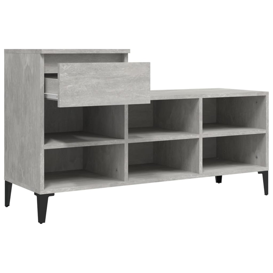 Schoenenkast 02X36X60 Cm Bewerkt Hout Betongrijs