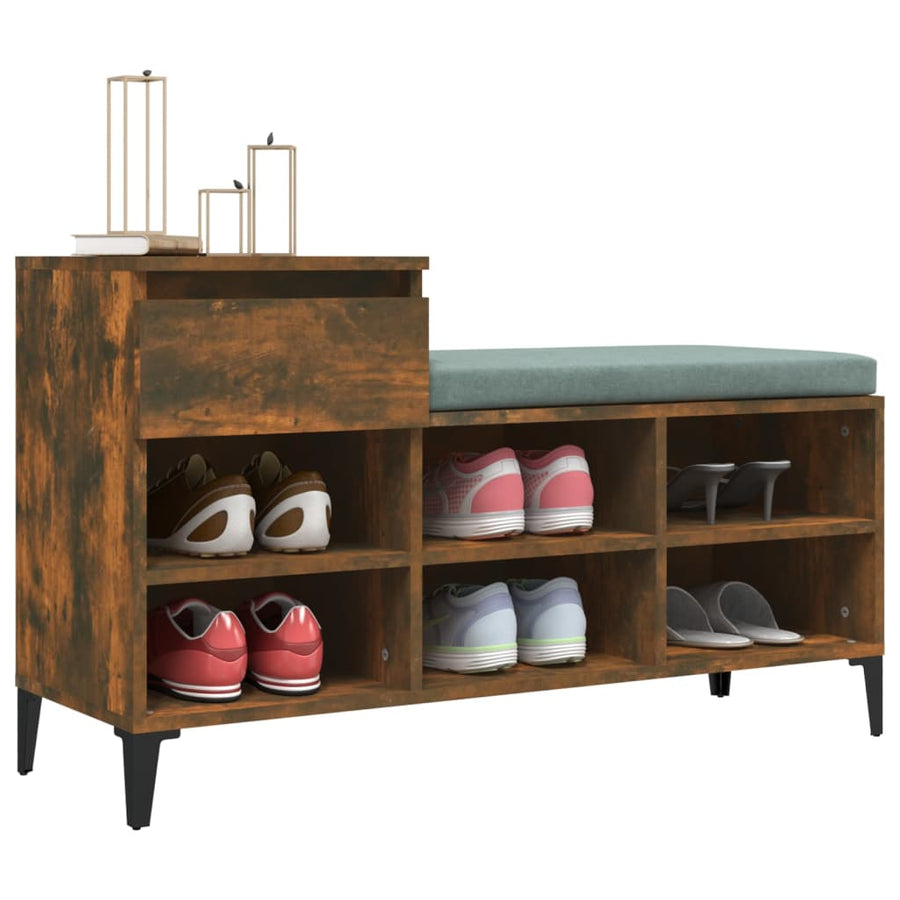 Schoenenkast 102X36X60 Cm Bewerkt Hout Gerookt Eikenkleurig