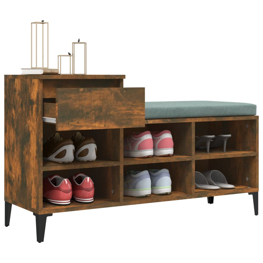 Schoenenkast 102X36X60 Cm Bewerkt Hout Gerookt Eikenkleurig