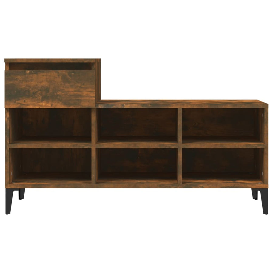 Schoenenkast 102X36X60 Cm Bewerkt Hout Gerookt Eikenkleurig