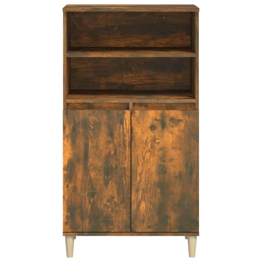 Hoge Kast 60X36X110 Cm Bewerkt Hout Gerookt Eikenkleurig