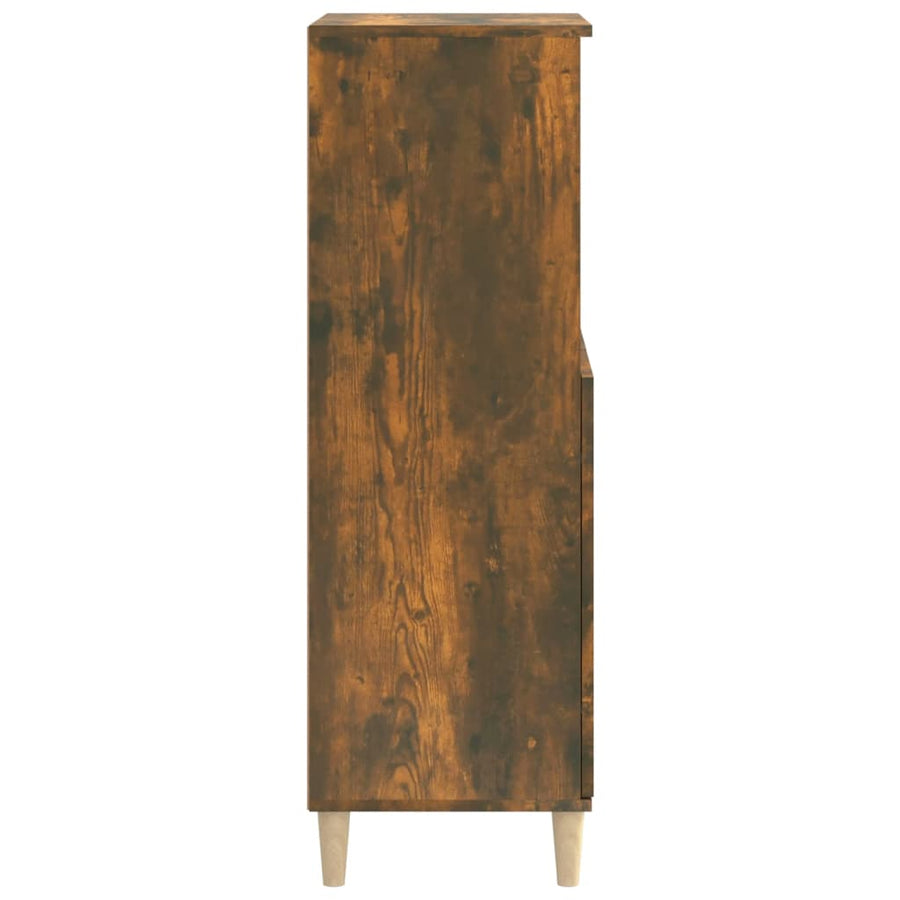 Hoge Kast 60X36X110 Cm Bewerkt Hout Gerookt Eikenkleurig