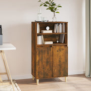 Hoge kast 60x36x110 cm bewerkt hout gerookt eiken