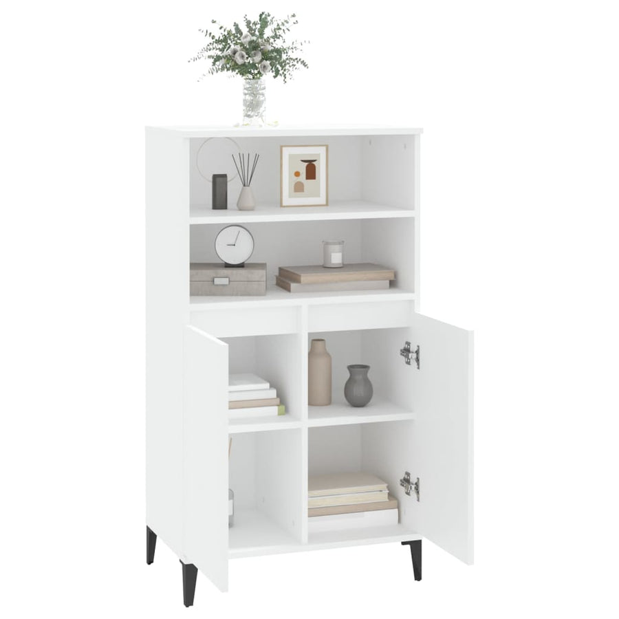 Hoge Kast 60X36X110 Cm Bewerkt Hout Wit