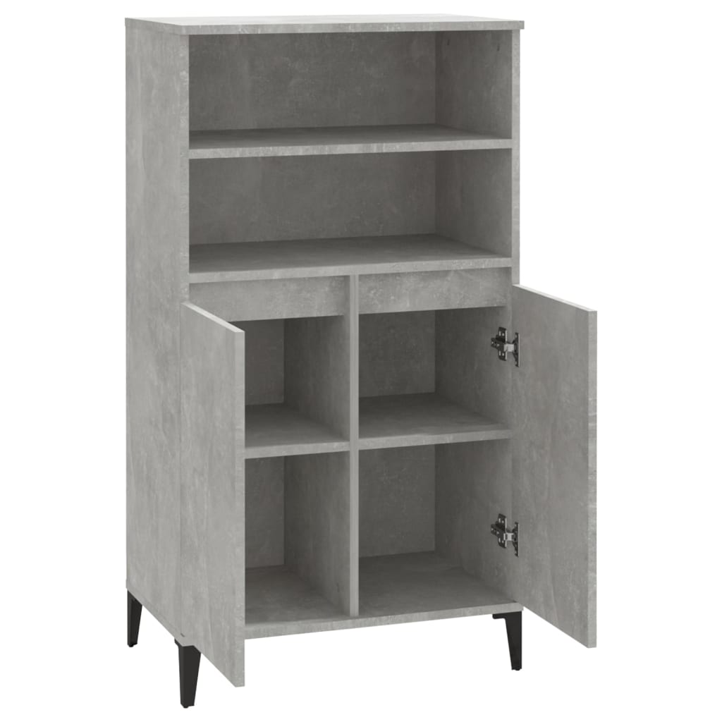 Hoge Kast 60X36X110 Cm Bewerkt Hout Betongrijs
