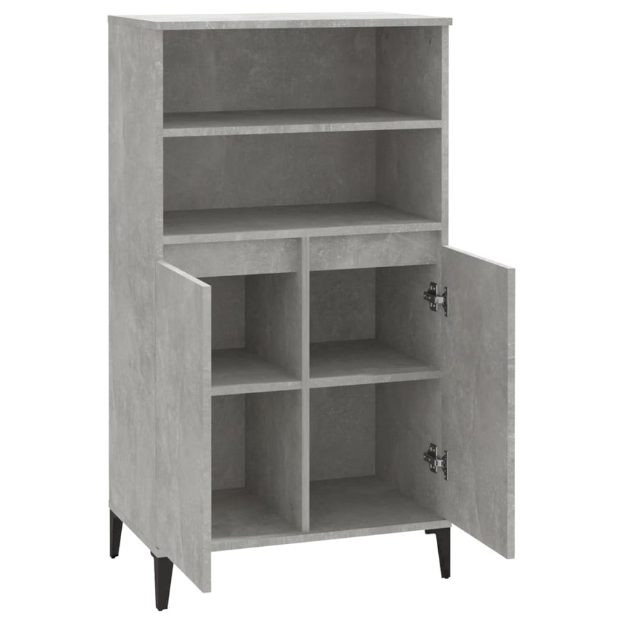 Hoge Kast 60X36X110 Cm Bewerkt Hout Betongrijs