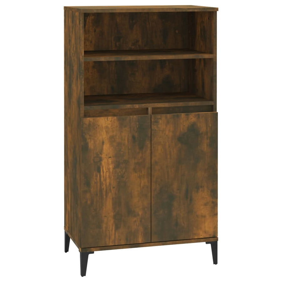 Hoge Kast 60X36X110 Cm Bewerkt Hout Gerookt Eikenkleurig