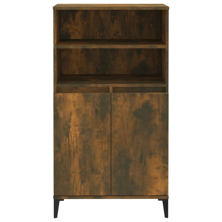 Hoge Kast 60X36X110 Cm Bewerkt Hout Gerookt Eikenkleurig