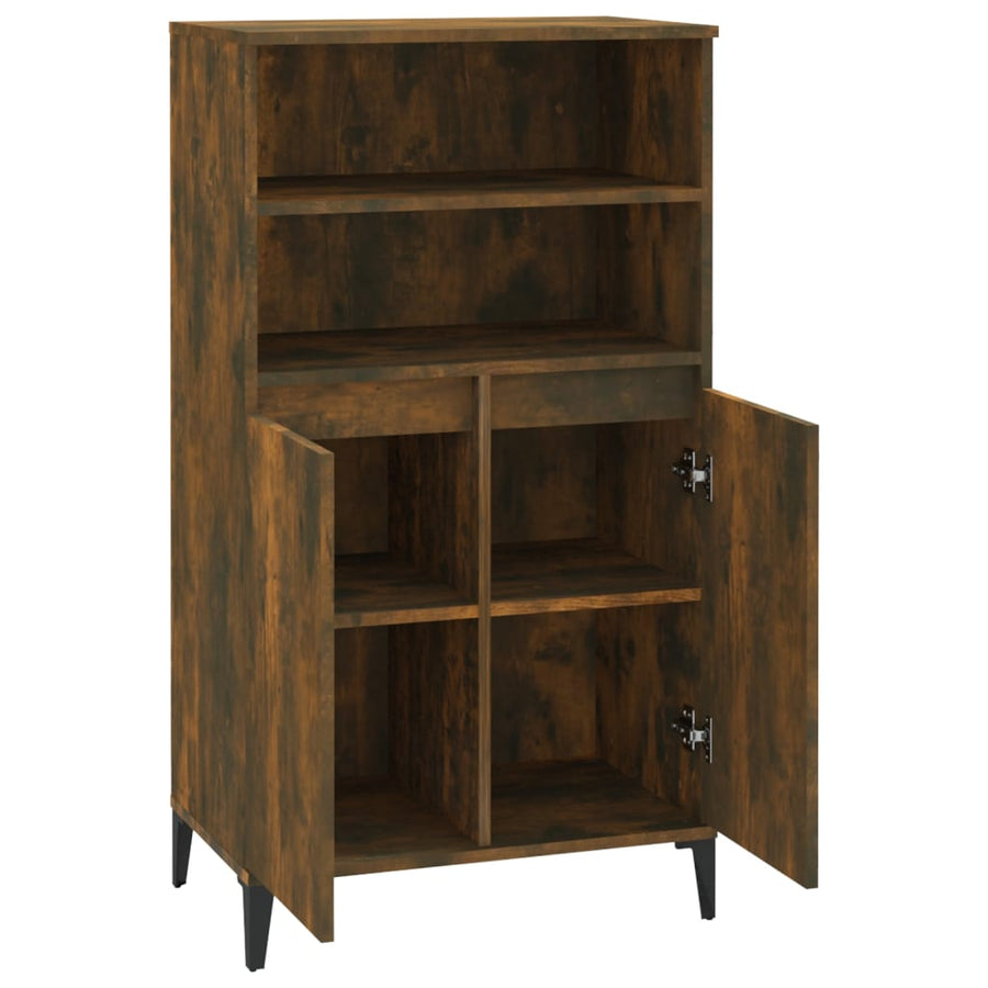 Hoge Kast 60X36X110 Cm Bewerkt Hout Gerookt Eikenkleurig