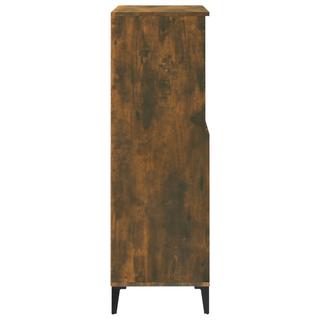 Hoge Kast 60X36X110 Cm Bewerkt Hout Gerookt Eikenkleurig