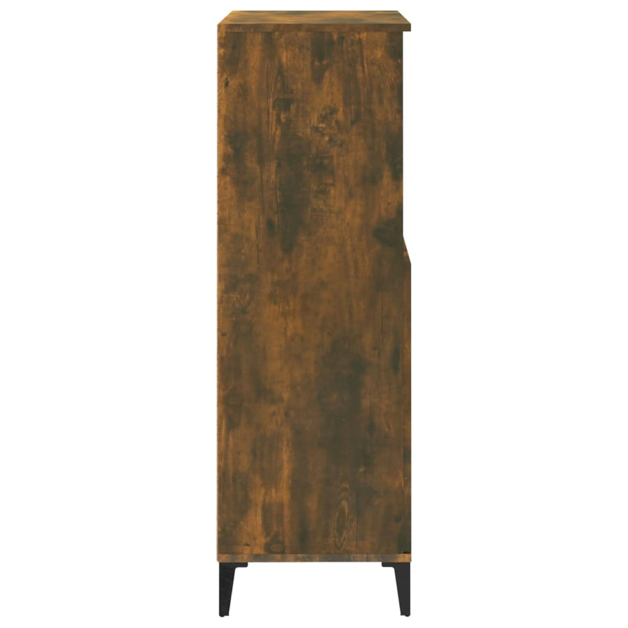 Hoge Kast 60X36X110 Cm Bewerkt Hout Gerookt Eikenkleurig