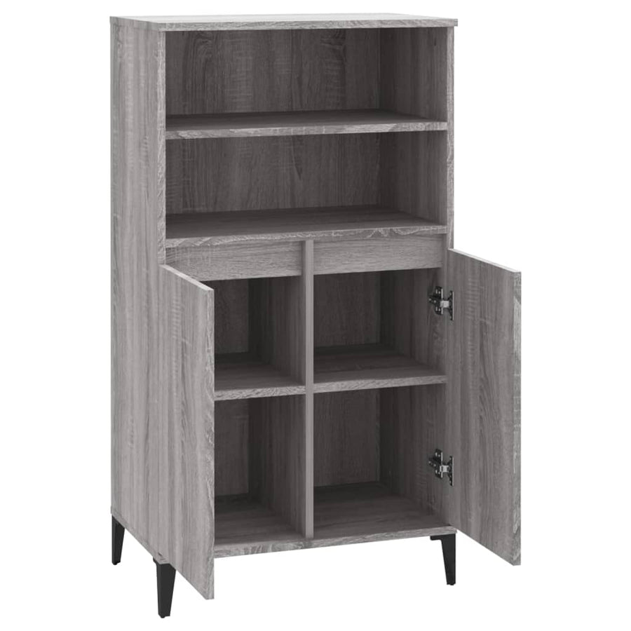 Hoge Kast 60X36X110 Cm Bewerkt Hout Grijs Sonoma Eikenkleurig