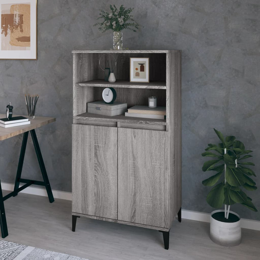 Hoge Kast 60X36X110 Cm Bewerkt Hout Grijs Sonoma Eikenkleurig