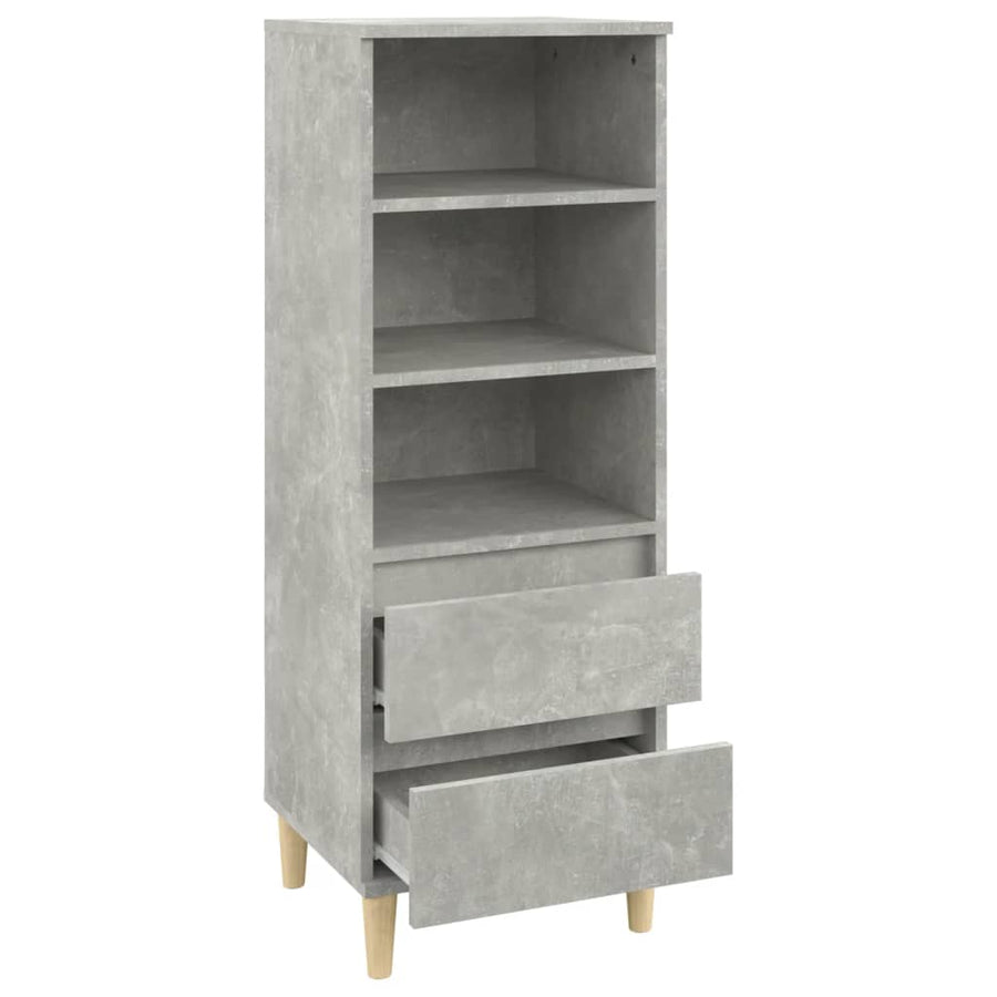 Hoge Kast 40X36X110 Cm Bewerkt Hout Betongrijs
