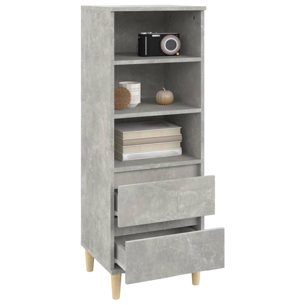 Hoge Kast 40X36X110 Cm Bewerkt Hout Betongrijs