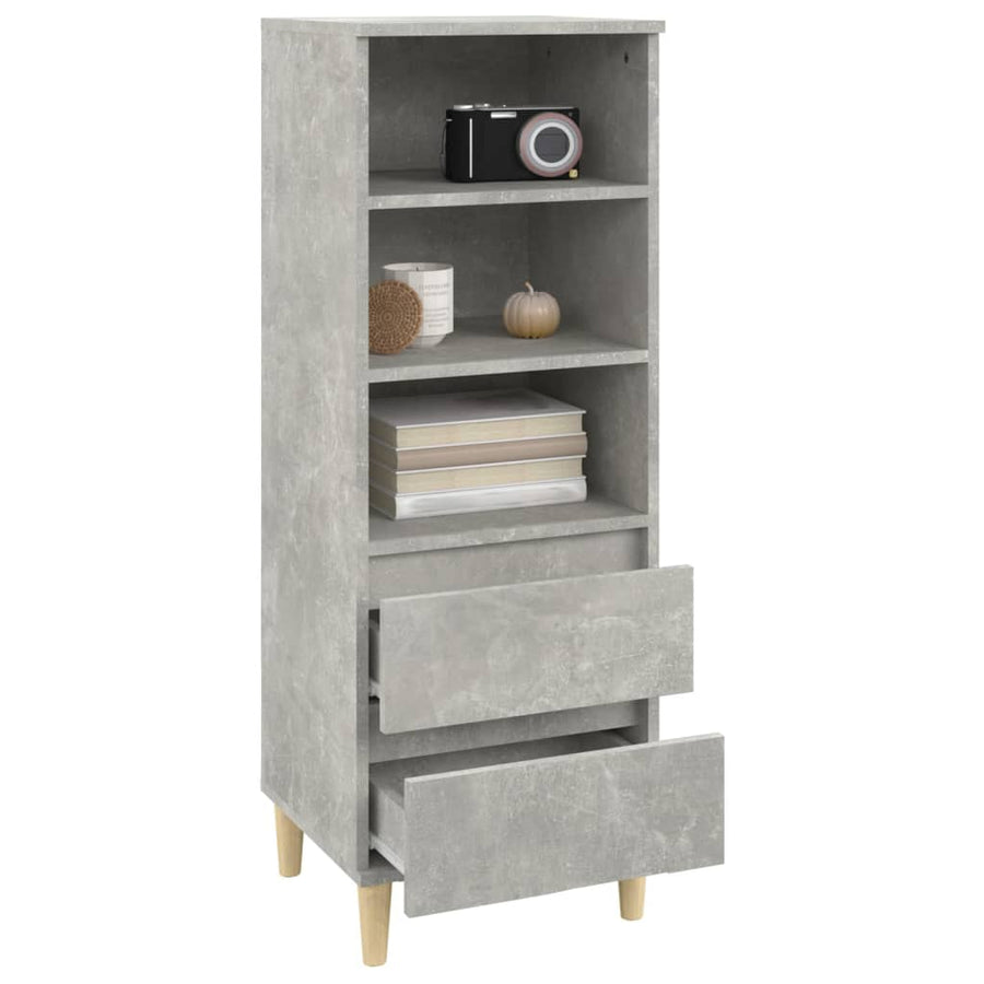 Hoge Kast 40X36X110 Cm Bewerkt Hout Betongrijs
