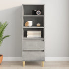 Tall cabinet 40x36x110 cm treated wood concrete grey