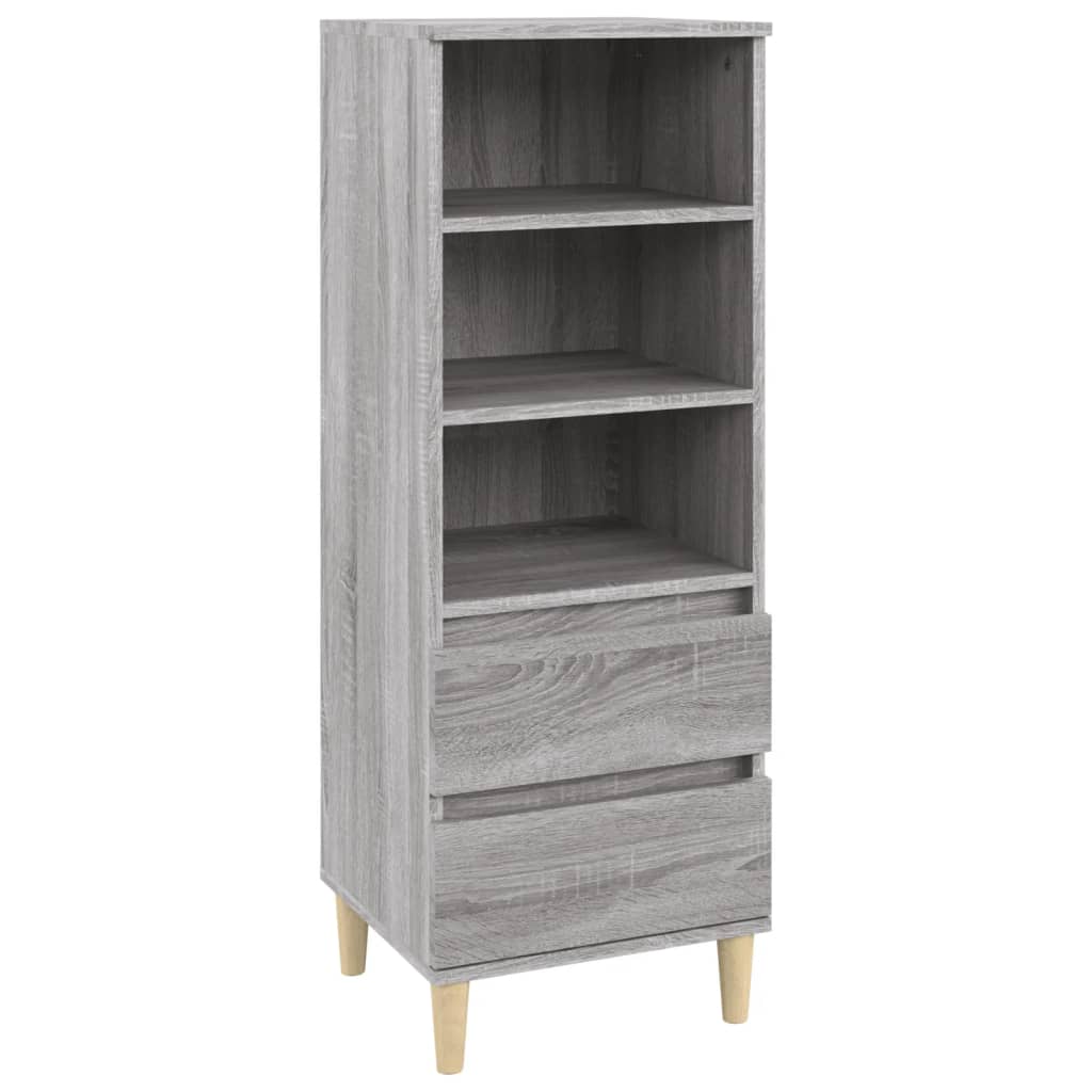 Hoge Kast 40X36X110 Cm Bewerkt Hout Grijs Sonoma