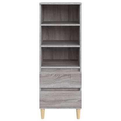 Hoge Kast 40X36X110 Cm Bewerkt Hout Grijs Sonoma