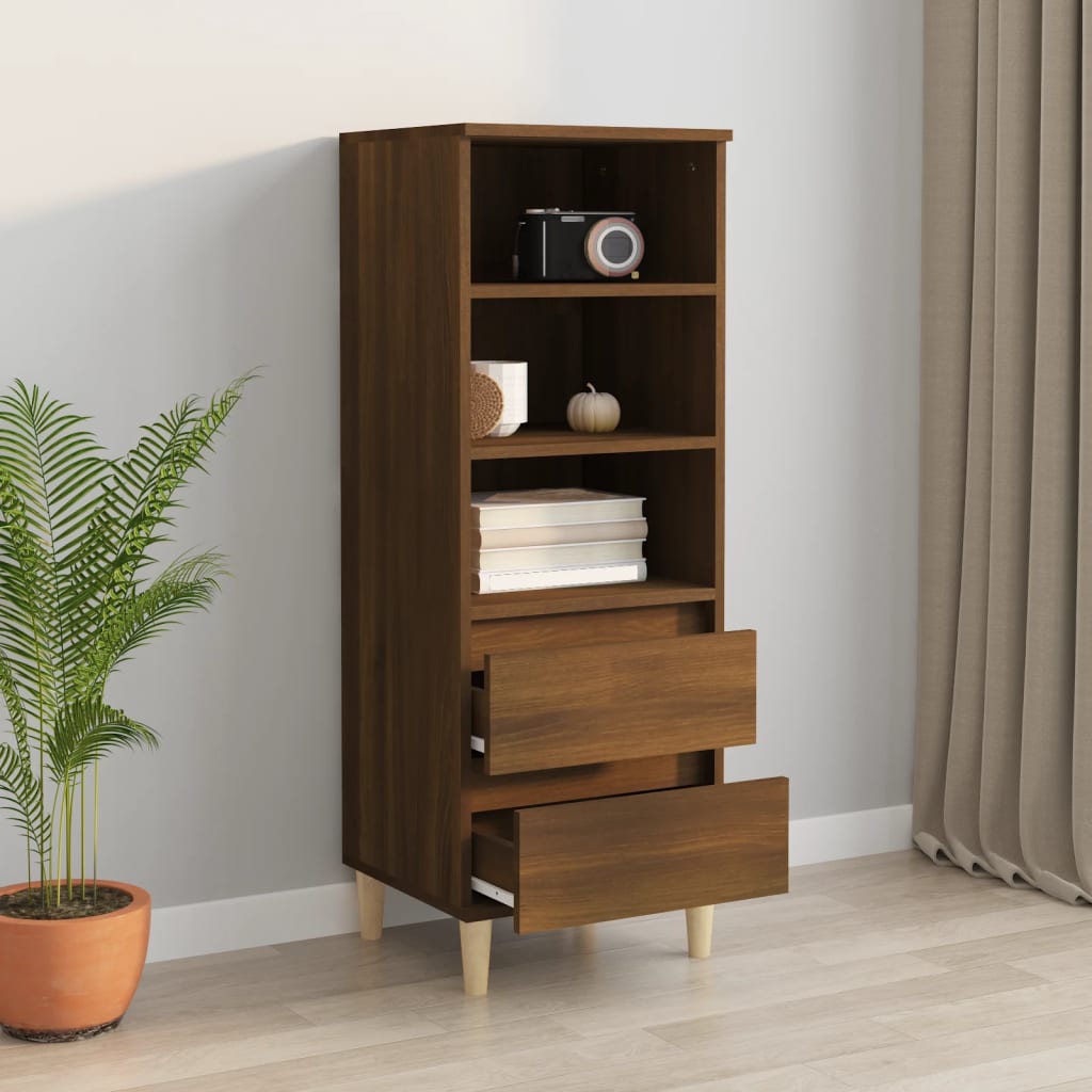 Hoge Kast 40X36X110 Cm Bewerkt Hout Bruineiken