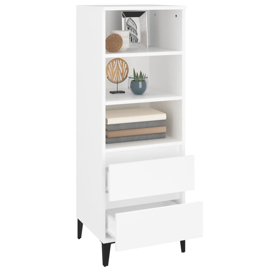 Hoge Kast 40X36X110 Cm Bewerkt Hout Wit