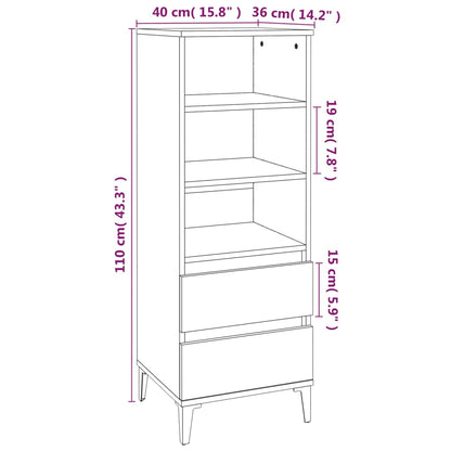 Hoge Kast 40X36X110 Cm Bewerkt Hout Sonoma eiken
