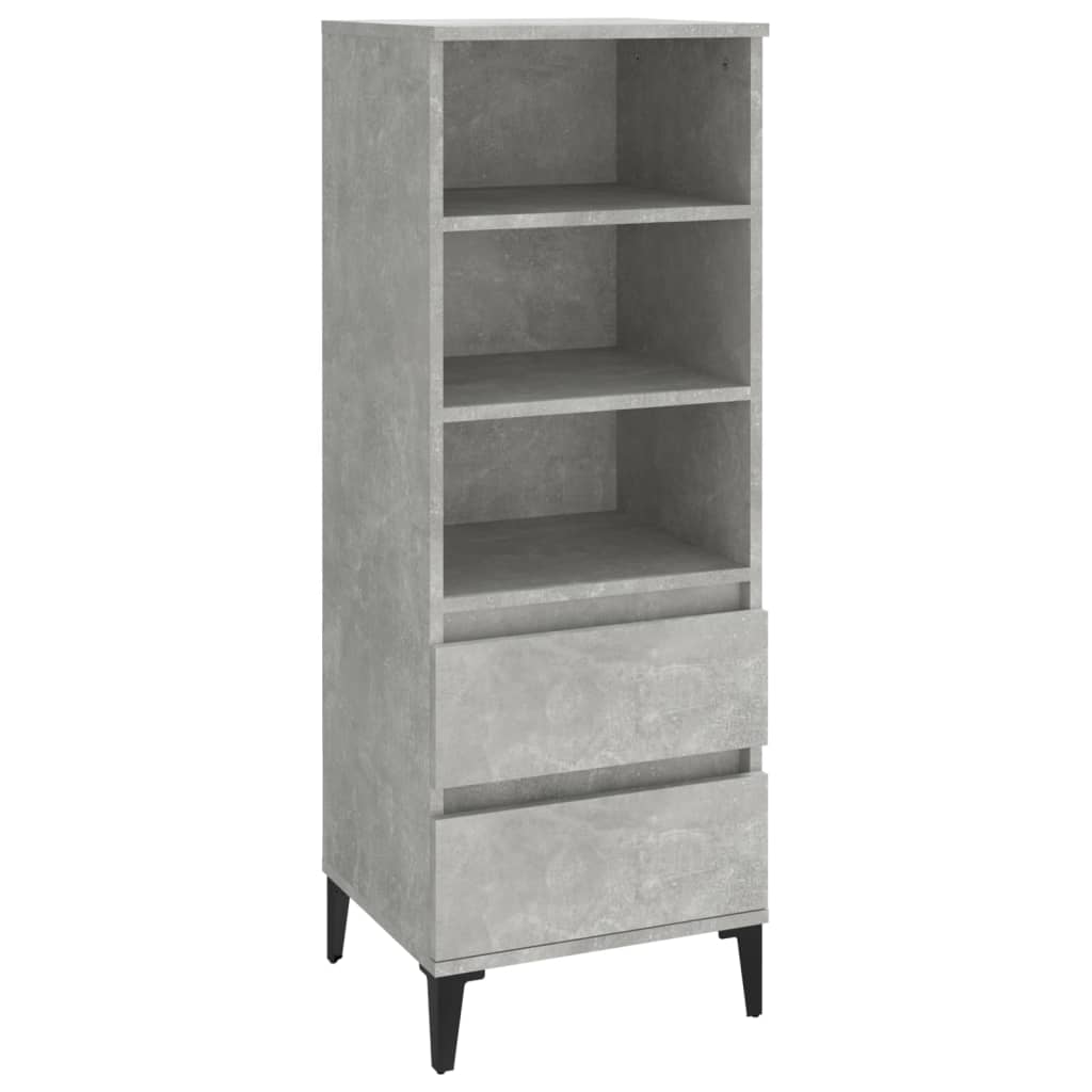 Hoge Kast 40X36X110 Cm Bewerkt Hout Betongrijs