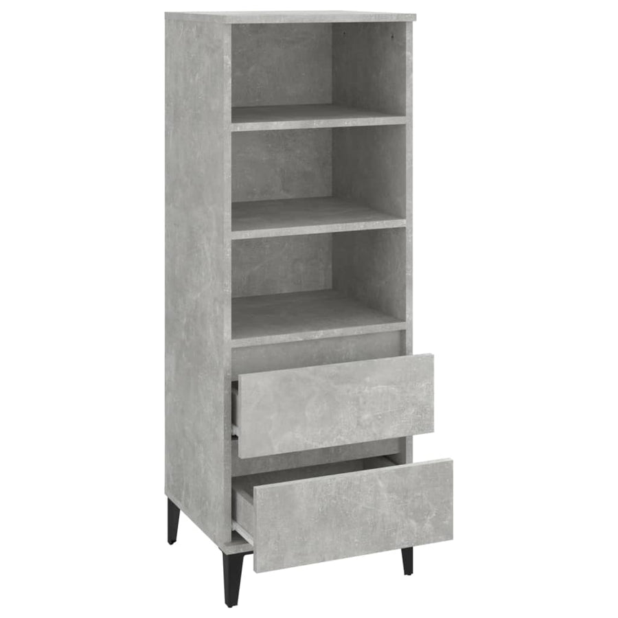 Hoge Kast 40X36X110 Cm Bewerkt Hout Betongrijs