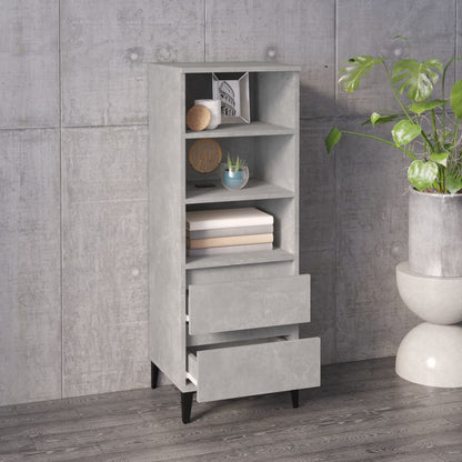Hoge Kast 40X36X110 Cm Bewerkt Hout Betongrijs