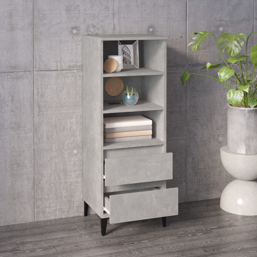 Hoge Kast 40X36X110 Cm Bewerkt Hout Betongrijs