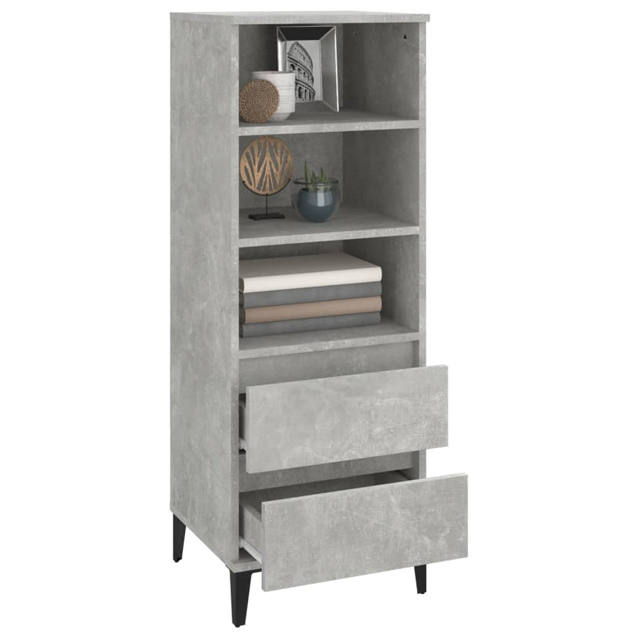 Hoge Kast 40X36X110 Cm Bewerkt Hout Betongrijs