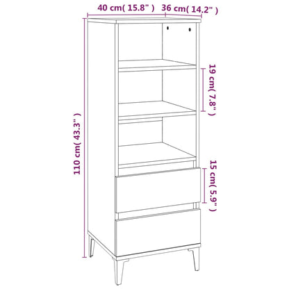 Hoge Kast 40X36X110 Cm Bewerkt Hout Betongrijs