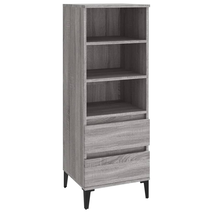 Hoge Kast 40X36X110 Cm Bewerkt Hout Grijs Sonoma