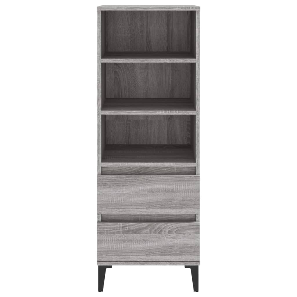 Hoge Kast 40X36X110 Cm Bewerkt Hout Grijs Sonoma
