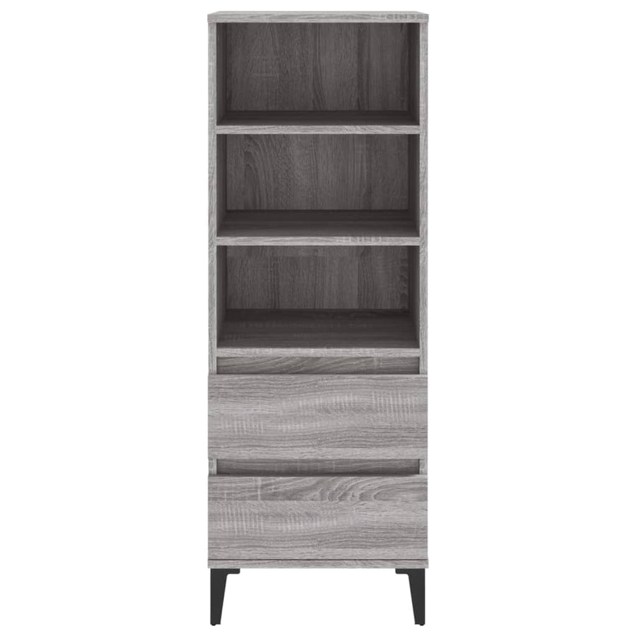 Hoge Kast 40X36X110 Cm Bewerkt Hout Grijs Sonoma