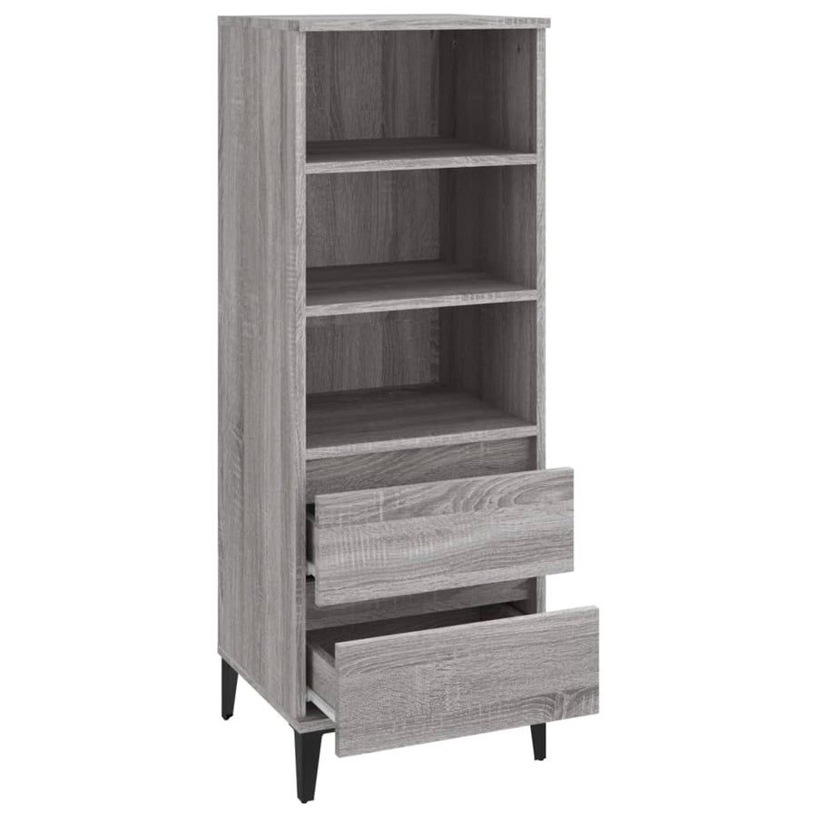 Hoge Kast 40X36X110 Cm Bewerkt Hout Grijs Sonoma