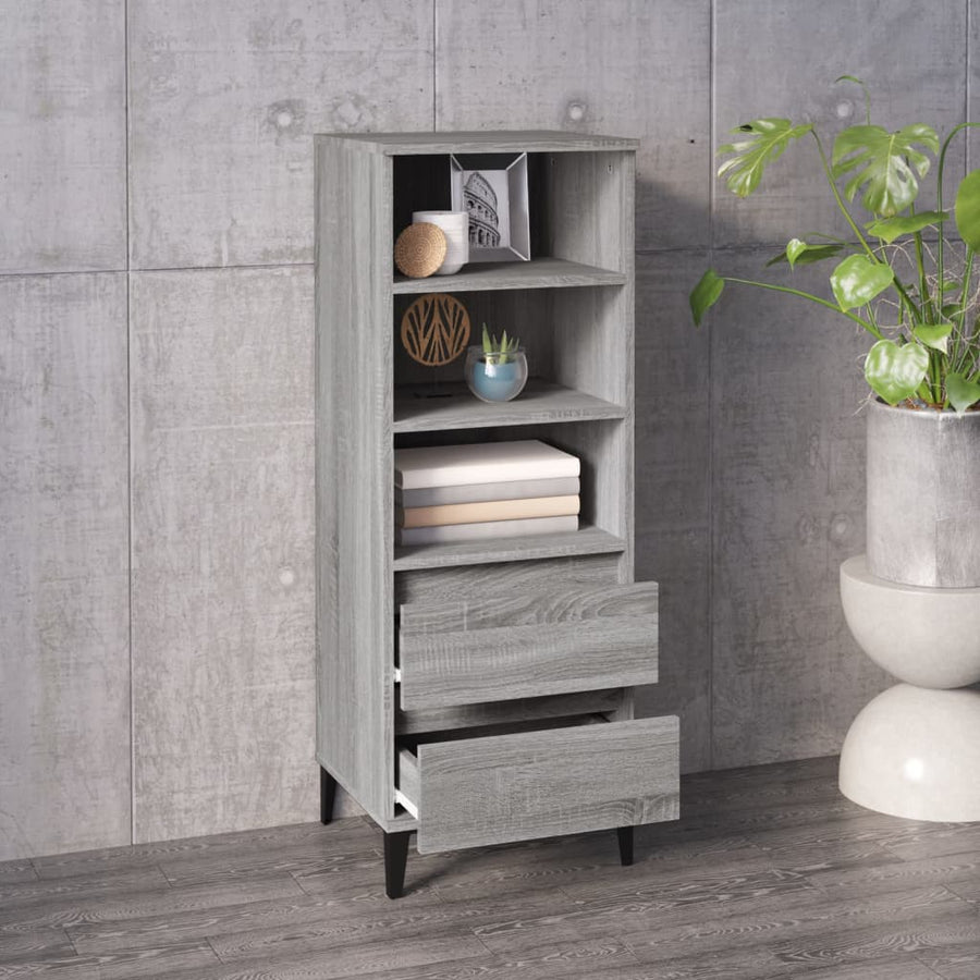 Hoge Kast 40X36X110 Cm Bewerkt Hout Grijs Sonoma
