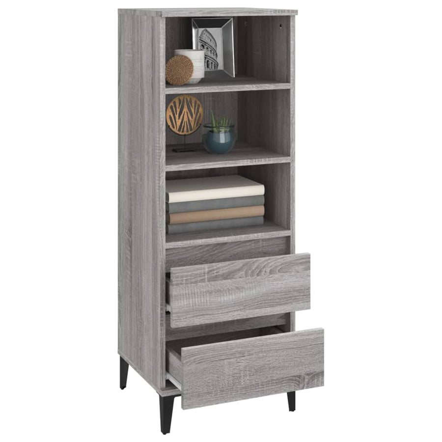 Hoge Kast 40X36X110 Cm Bewerkt Hout Grijs Sonoma