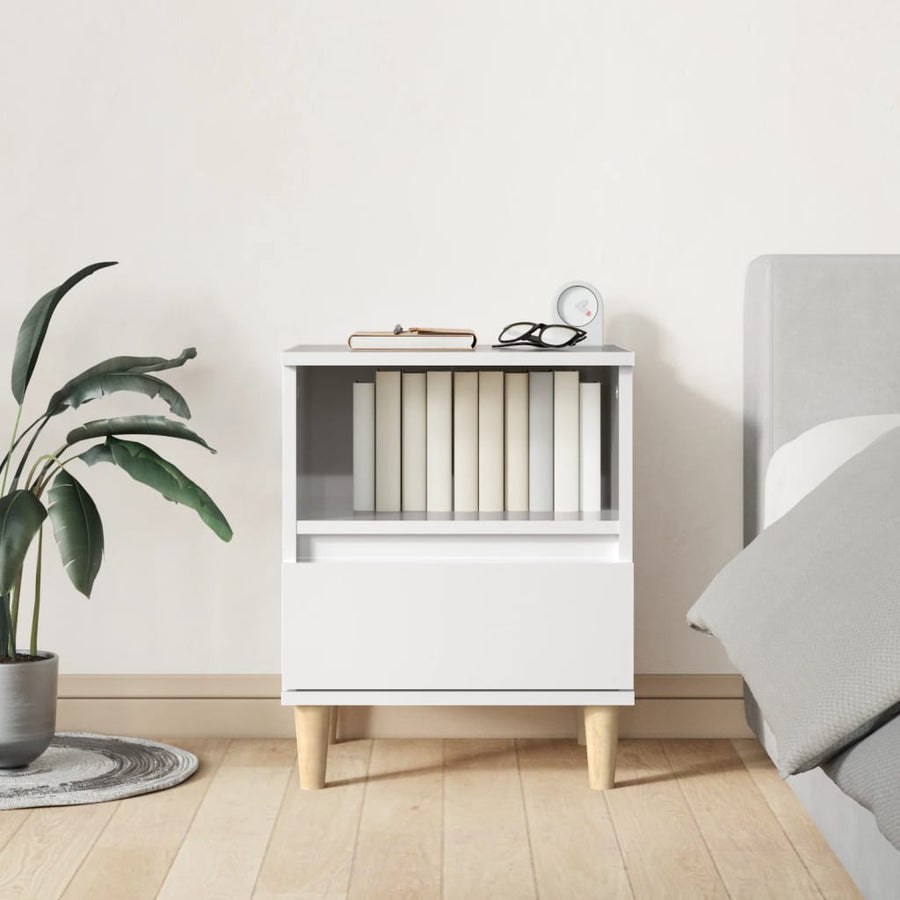 Nachtkastjes 2 St 40X35X50 Cm Hoogglans Wit