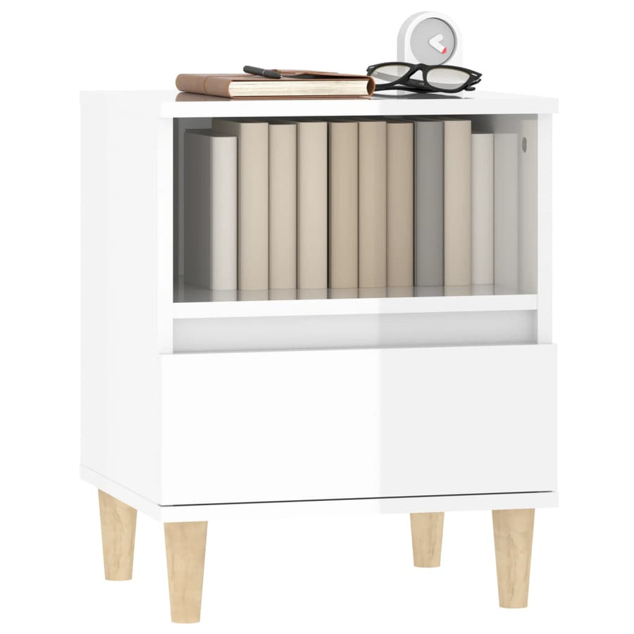 Nachtkastjes 2 St 40X35X50 Cm Hoogglans Wit