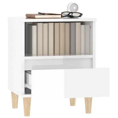 Nachtkastjes 2 St 40X35X50 Cm Hoogglans Wit