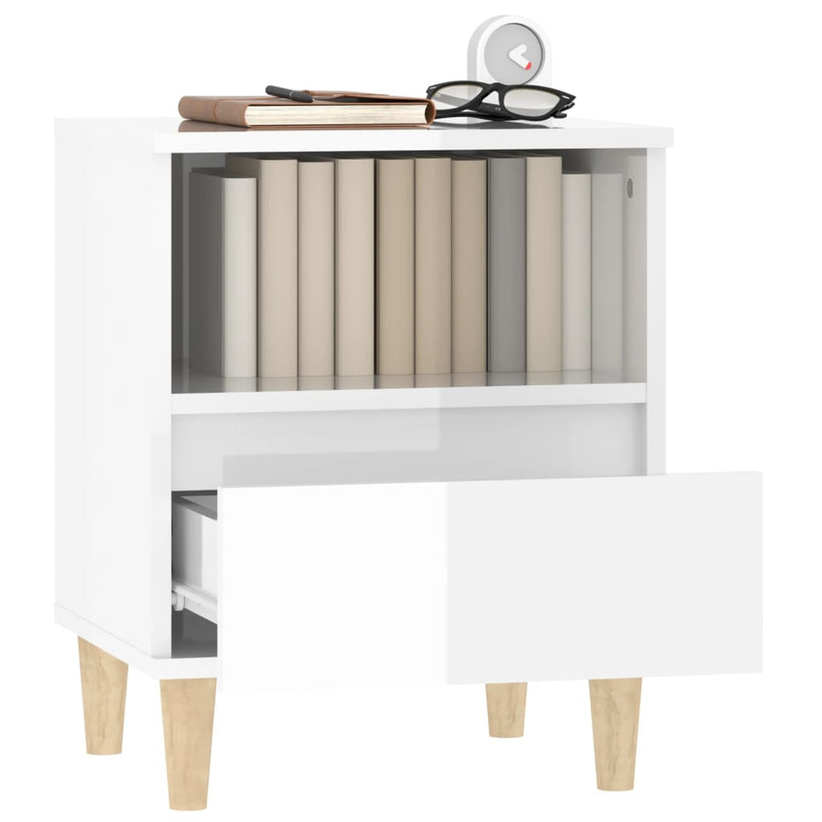 Nachtkastjes 2 St 40X35X50 Cm Hoogglans Wit