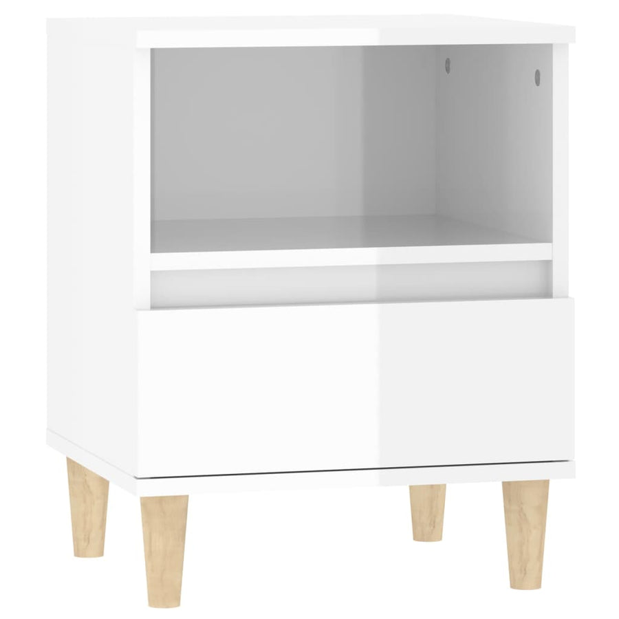 Nachtkastjes 2 St 40X35X50 Cm Hoogglans Wit